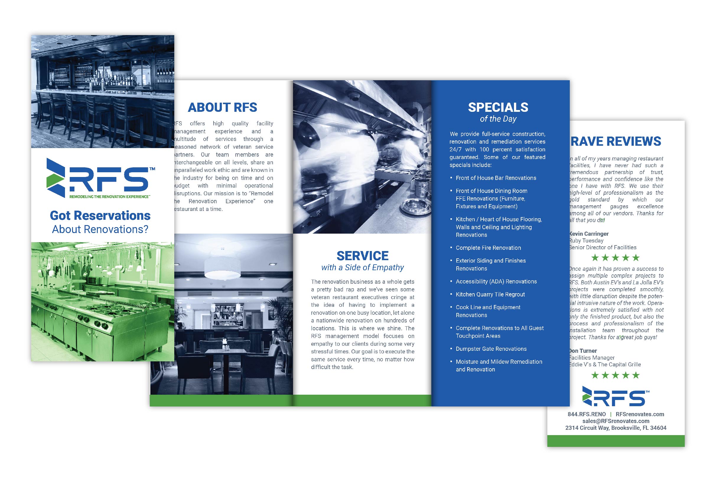 trifold brochure design for RFS