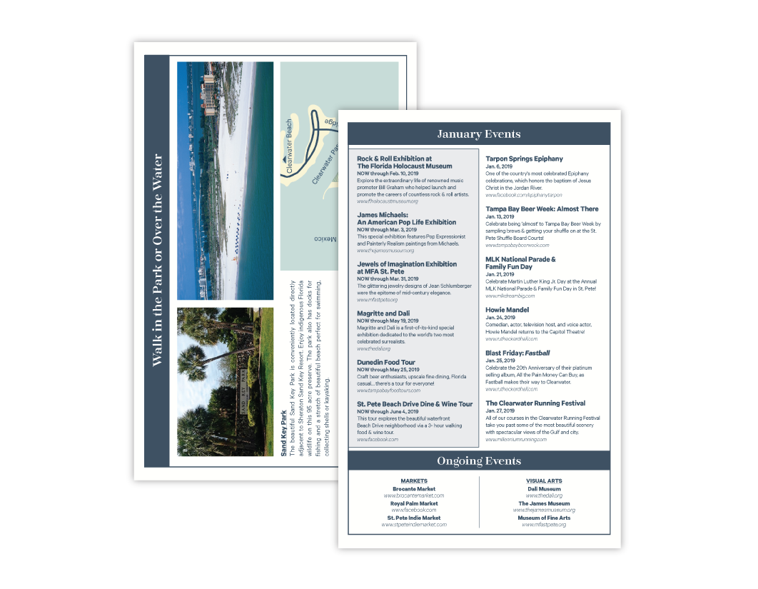 Sheraton Sand Key Newsletter Insert