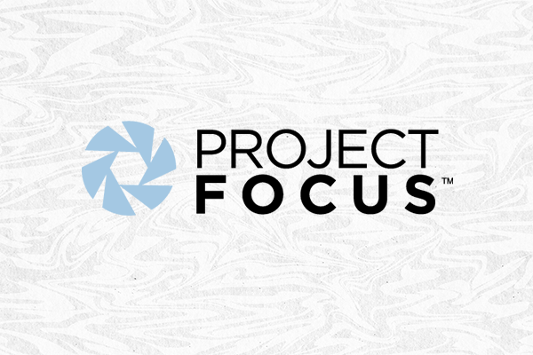 Project Focus logo with blue aperture mark
