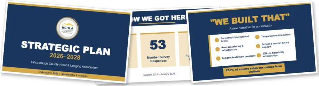 HCHLA Strategic Plan 2026 to 2028 cover and We Built That page