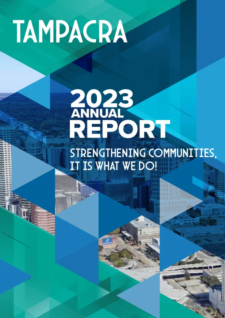 Tampa CRA 2023 Annual Report cover, Strengthening Communities