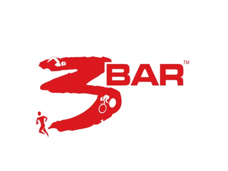 3BAR logo with red triathlon figures