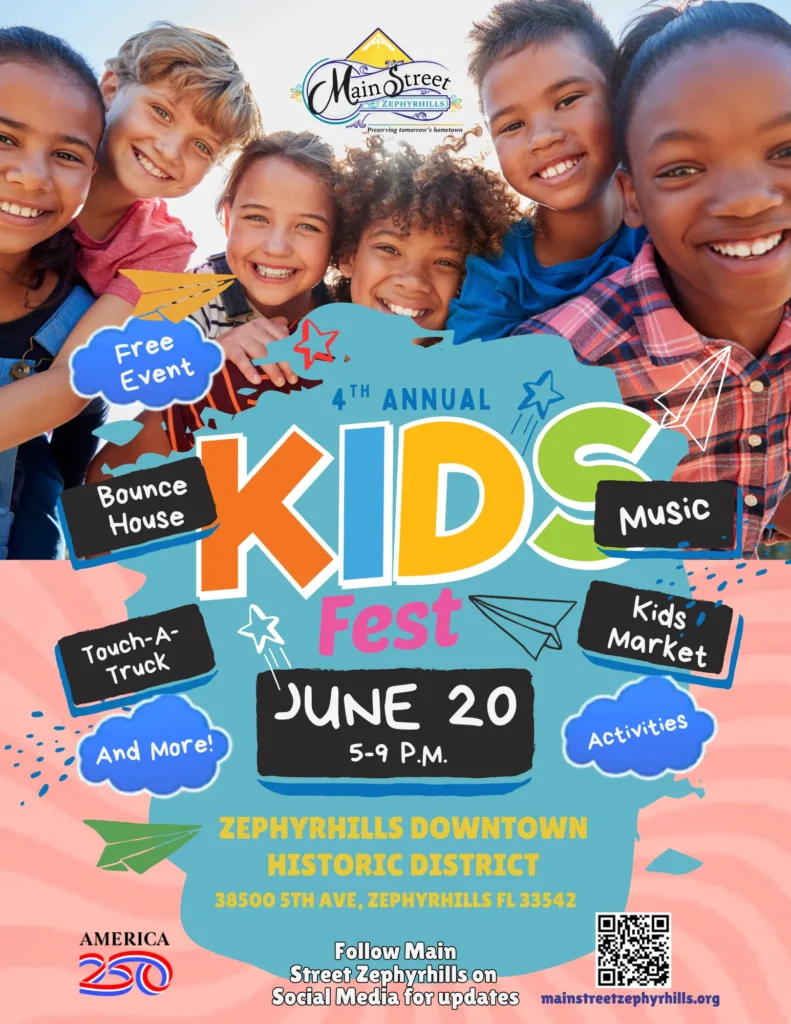 Main Street Zephyrhills 4th Annual Kids Fest flyer, June 20, 5 to 9 PM