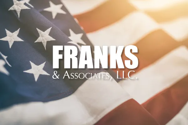 Franks and Associates, LLC logo over an American flag