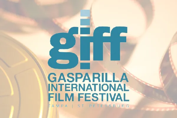 Gasparilla International Film Festival giff logo over film strips