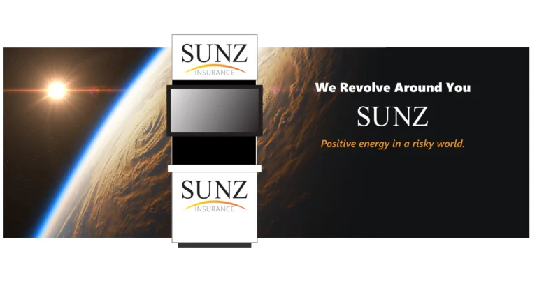 Sunz banner mockup, We Revolve Around You