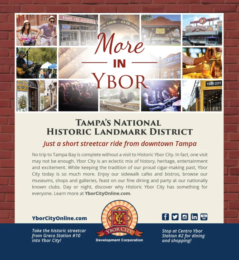 Ybor City ad headed 'More in Ybor' for Tampa's National Historic Landmark District