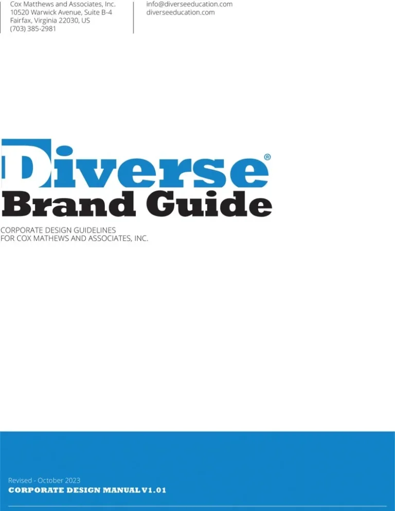 Diverse Brand Guide cover, corporate design guidelines
