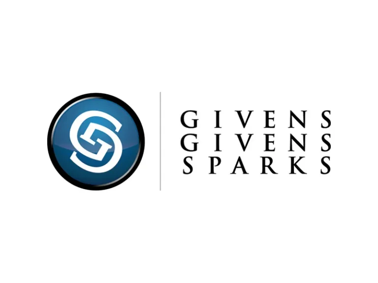 Givens Givens Sparks logo with blue circular emblem