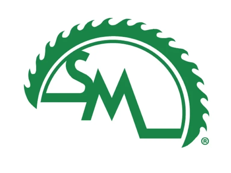 SM logo in green saw blade