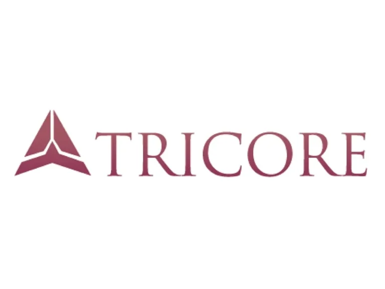 Tricore logo with maroon triangle mark