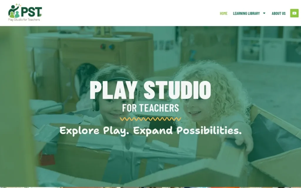 USF Play Studio for Teachers website homepage, Explore Play. Expand Possibilities.