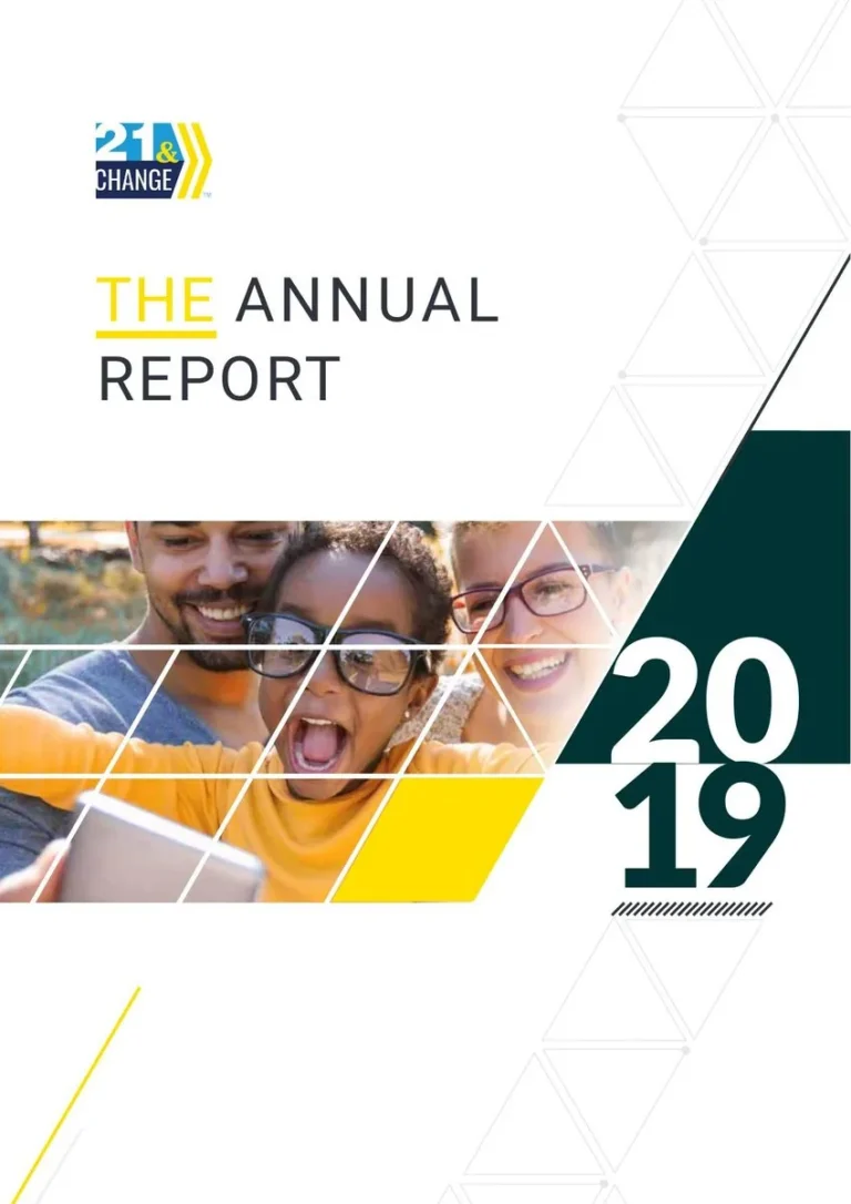 21 & Change 2019 Annual Report cover