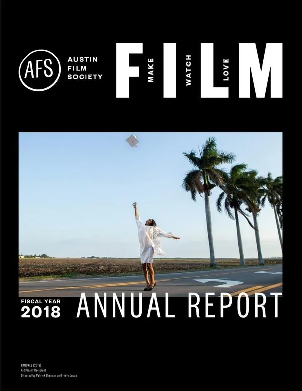 Austin Film Society FY2018 Annual Report cover
