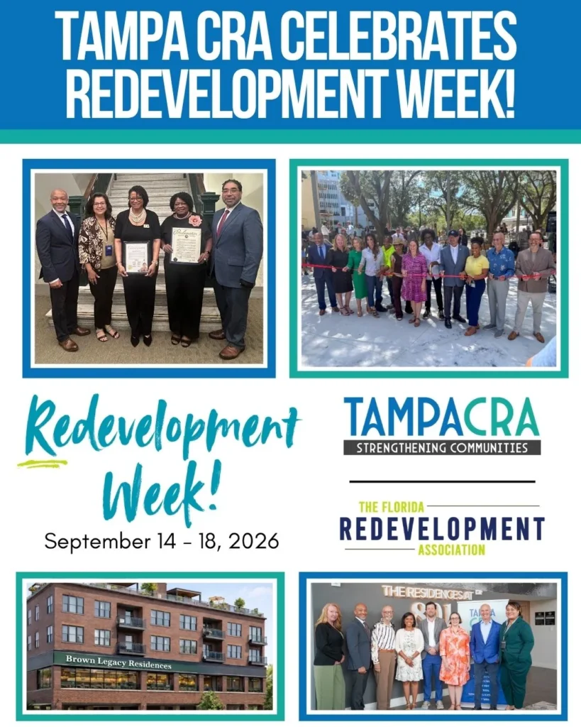Tampa CRA Celebrates Redevelopment Week social media graphic