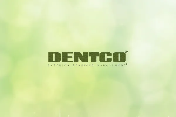 Dentco Exterior Services Management logo on a soft green background
