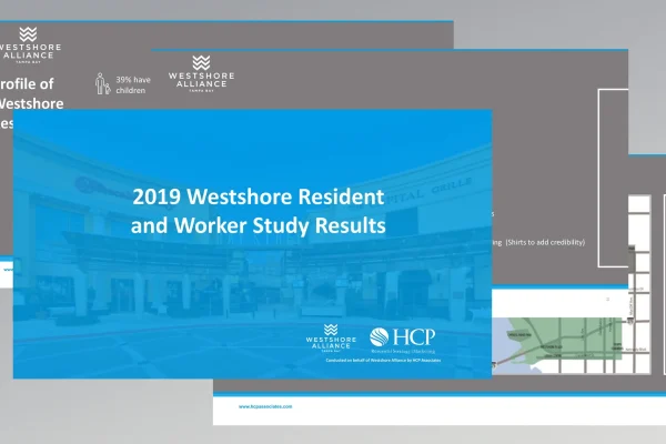 2019 Westshore Resident and Worker Study Results presentation cover from Westshore Alliance and HCP