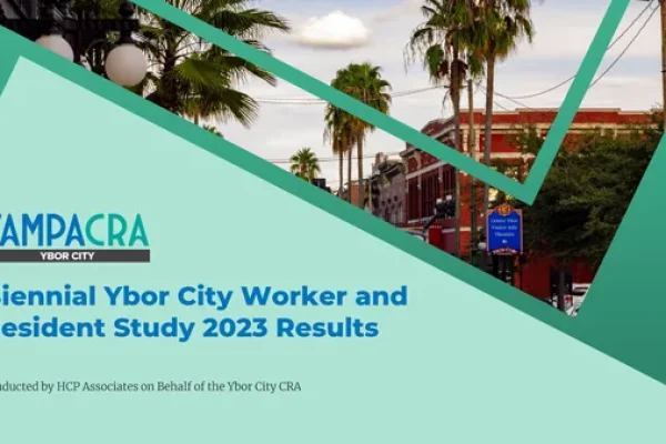Title slide for the Tampa CRA Biennial Ybor City Worker and Resident Study 2023 Results
