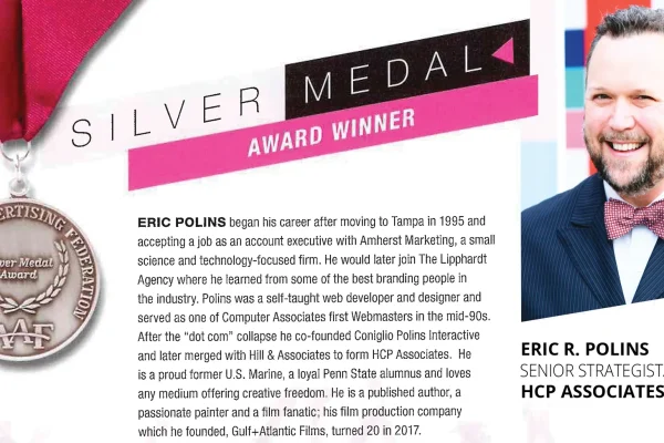 Eric Polins receives American Advertising Federation's Silver Medal Award at the 2017 ADDY's