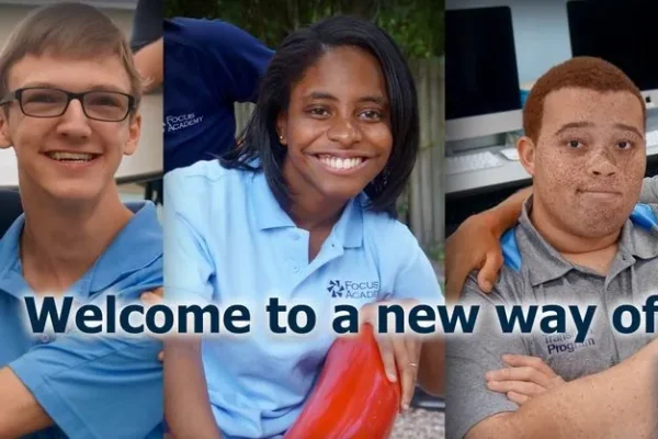 Focus Academy header with five smiling students and the text Welcome to a new way of learning